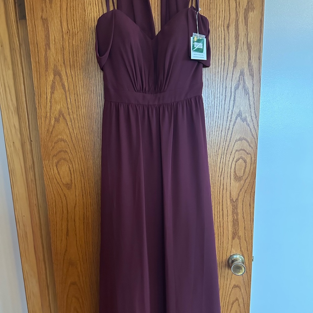 Elegant Burgundy Bridesmaid Dress